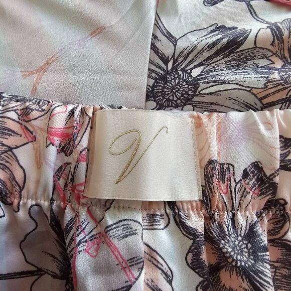 Victoria secret satin floral pink pajama set lounge shorts Sz M top Sz XL new - Picture 4 of 6